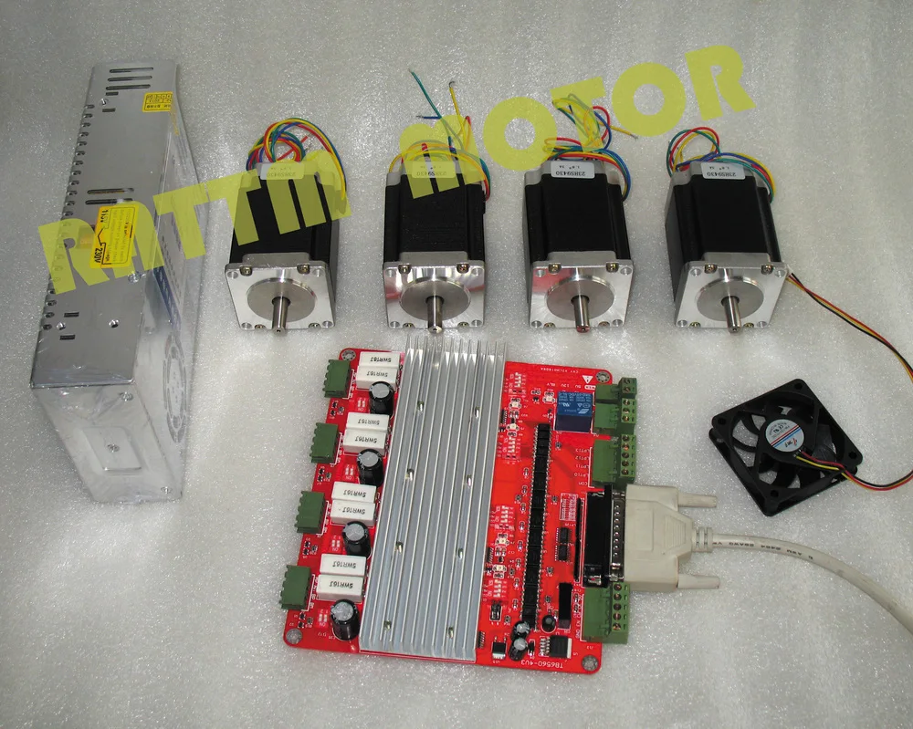 Новый 4 оси NEMA23 308oz-in шаговый двигатель ЧПУ шагового двигателя комплект + TB6560