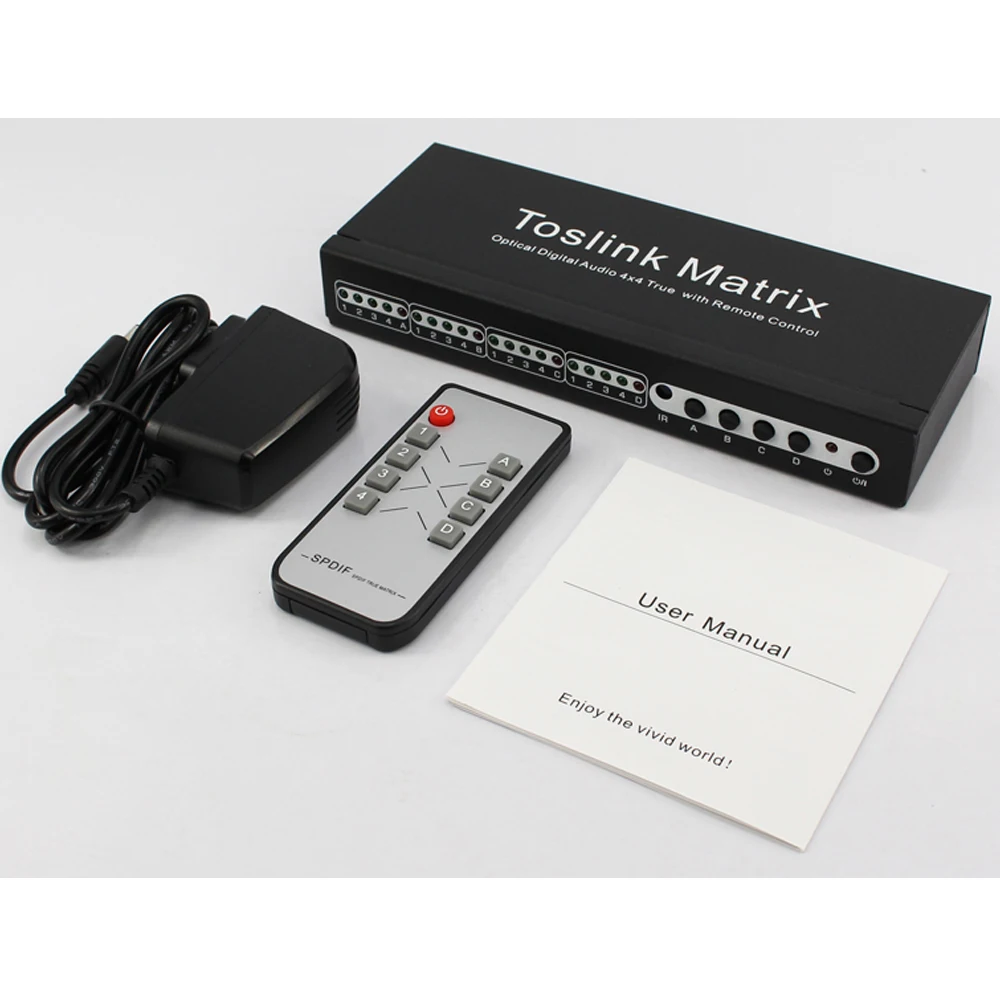 Переключатель Toslink Matrix 4x4 сплиттер SPDIF /TOSLINK цифровое оптическое аудио 4x4True