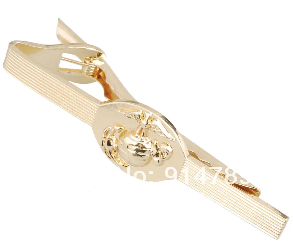 

US USMC MARINE CORPS METAL TIE CLIP BADGE GOLD-33925
