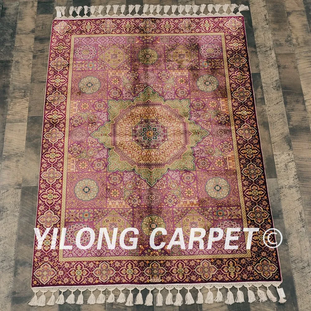 Yilong 3 5 'x 2' винтажный турецкий Шелковый ковер с узлом ручной работы цветочный