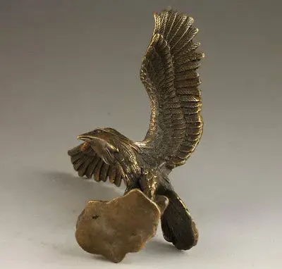 Изысканная китайская Коллекционная Ручная работа старая резьба яркая БРОНЗА