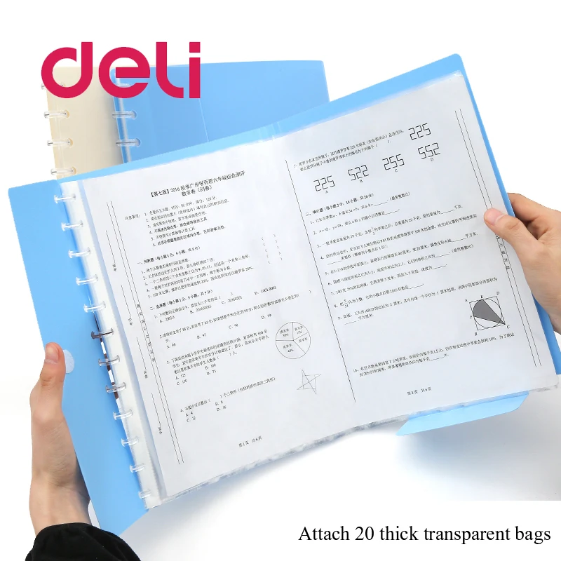 Deli, 1 шт., А3, канцелярские принадлежности, простой, многослойный, прозрачный, для информации, сумка, бумага, пряжка, А4, папка, конфетный цвет, папка для хранения файлов