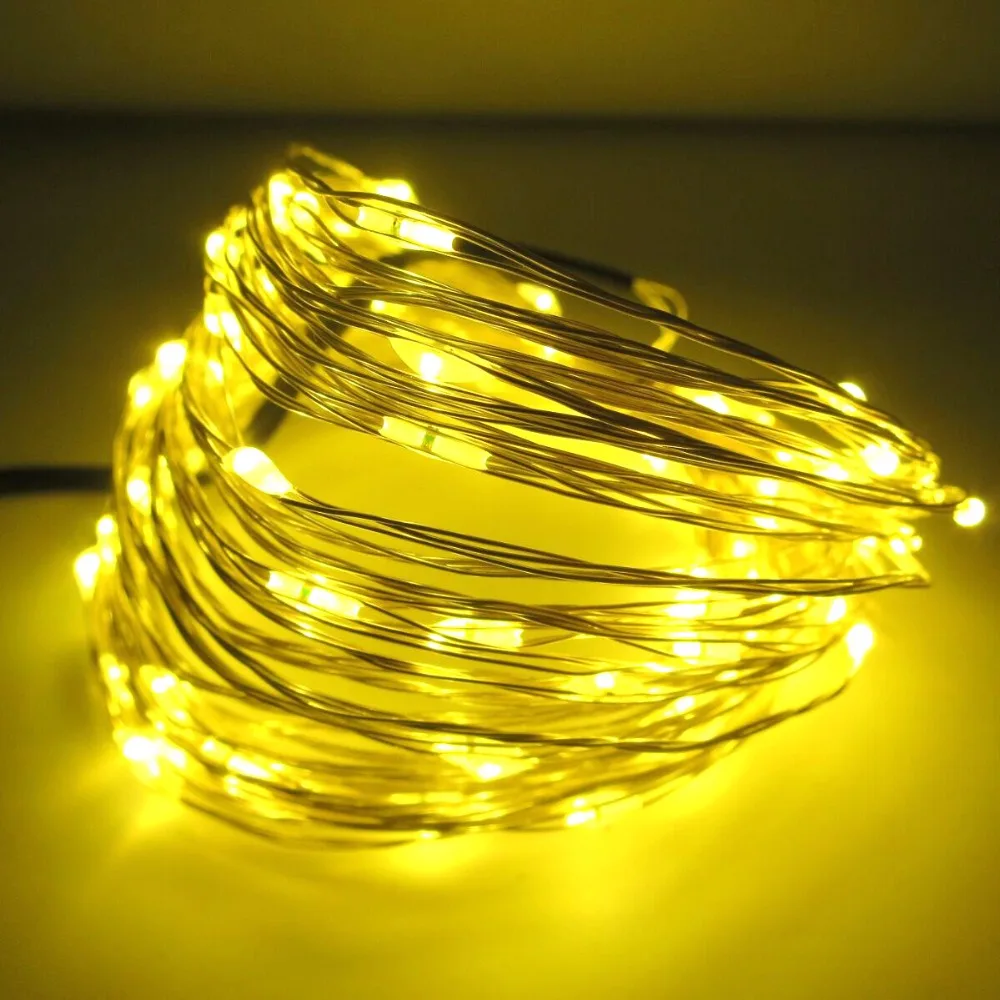 10pcs/lot AA Battery Operated copper wire String Light Christmas starry Fairy LED Lights for Garland/Wedding Decoration 10M | Лампы и