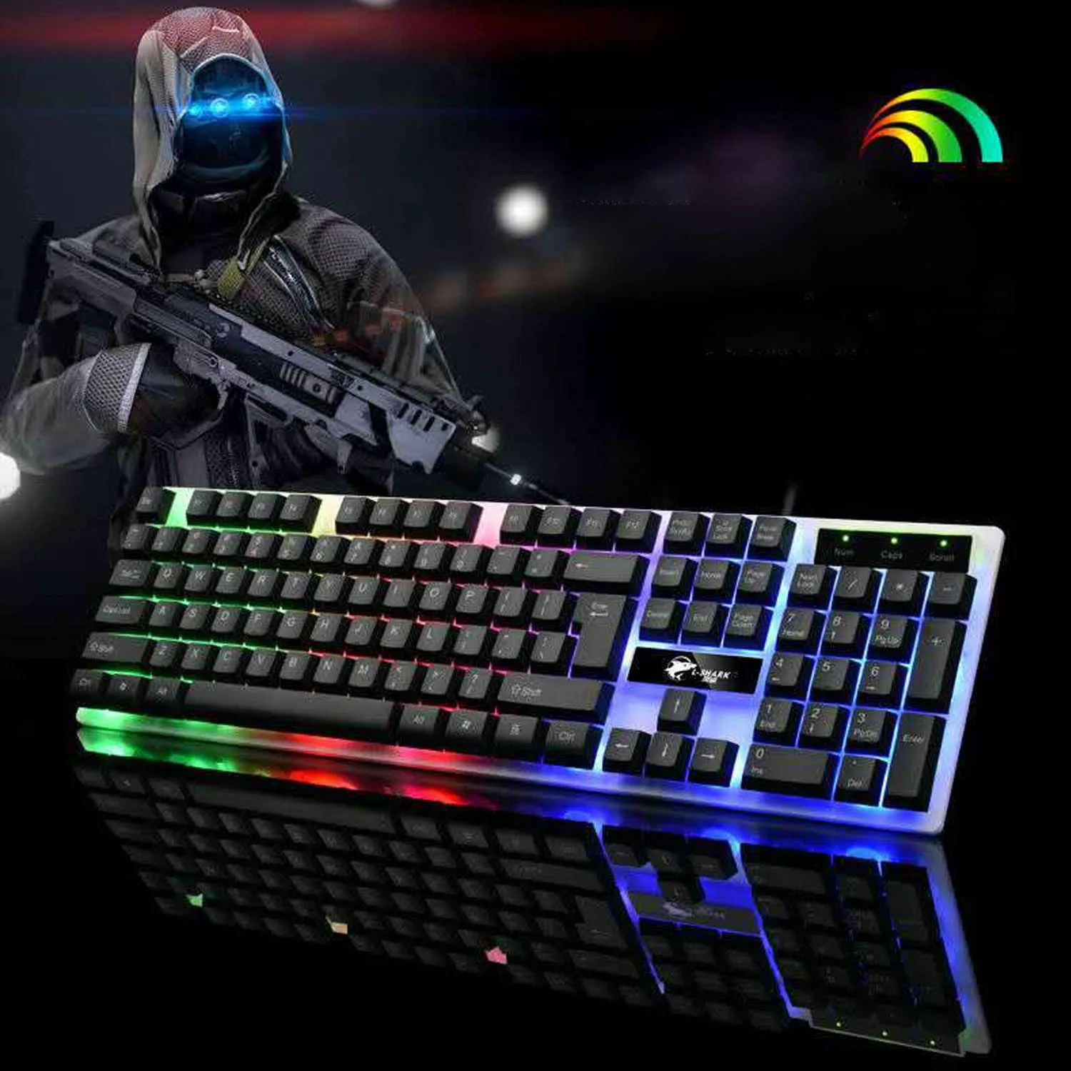 Elisona проводная USB светодиодная подсветка Механическая игровая клавиатура мышь