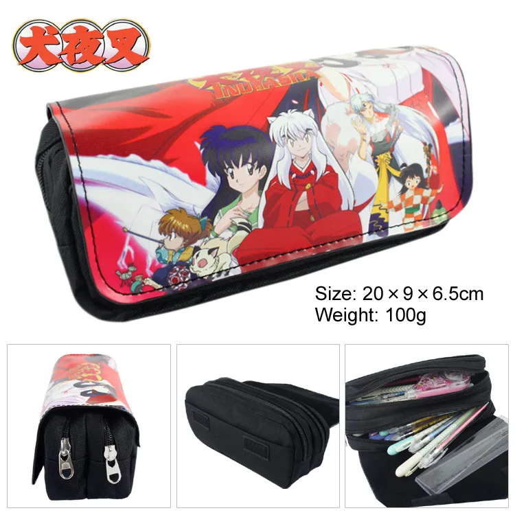 

IVYYE 1PCS Inuyasha Role Anime Cosmetics Bags PU Zipper School Pencil Case Storage Pen Bag Large Pouch Stationery Gift New