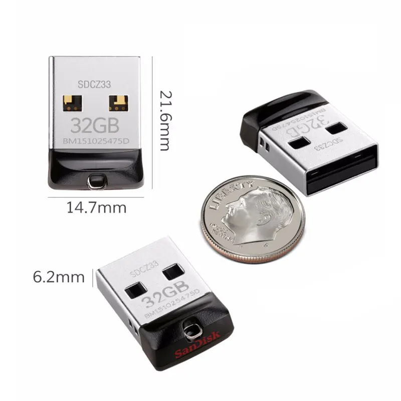 Sandisk Мини авто USB флеш накопитель 16 ГБ 32 64 ГБ|USB флэш-накопители| |