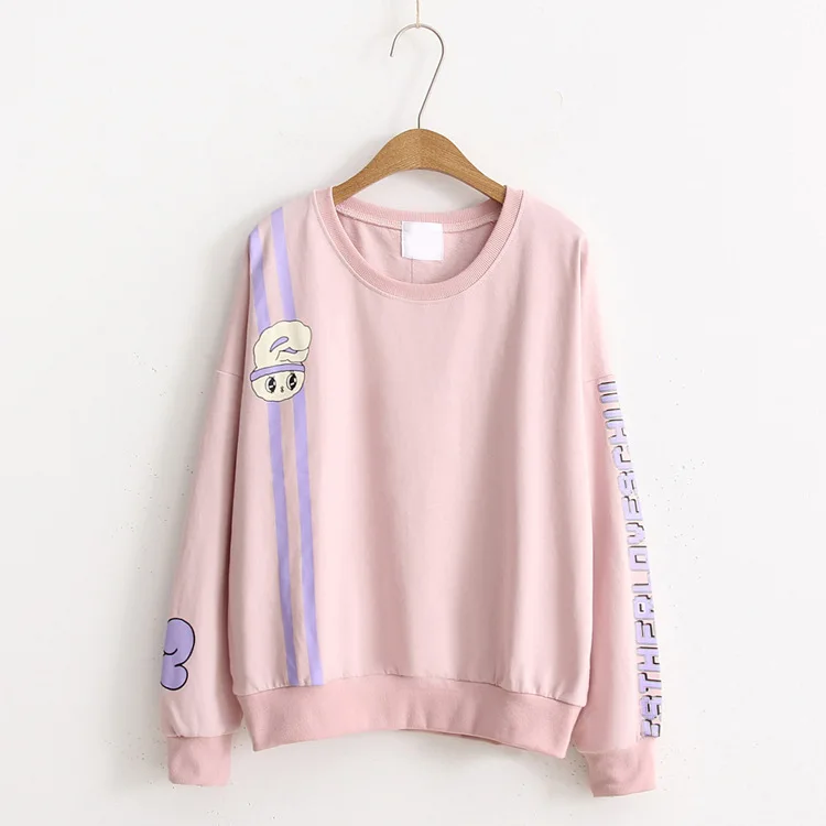 В Корейском стиле модные женские туфли пуловер Кофты письма печатаются