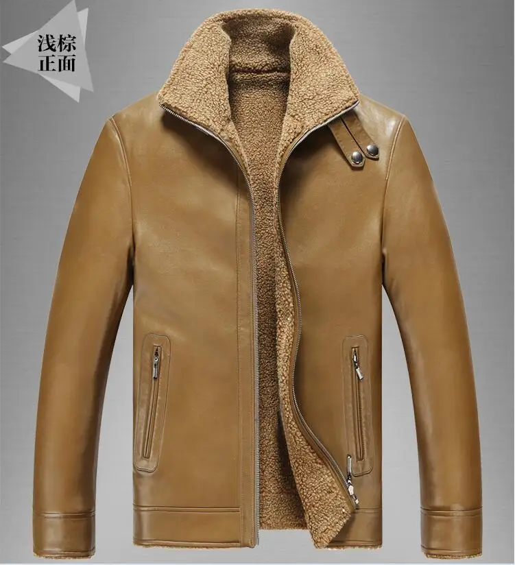 

S--3XL HOT / Winter Men New Leisure Fashion Sheepskin Fur One Jacket