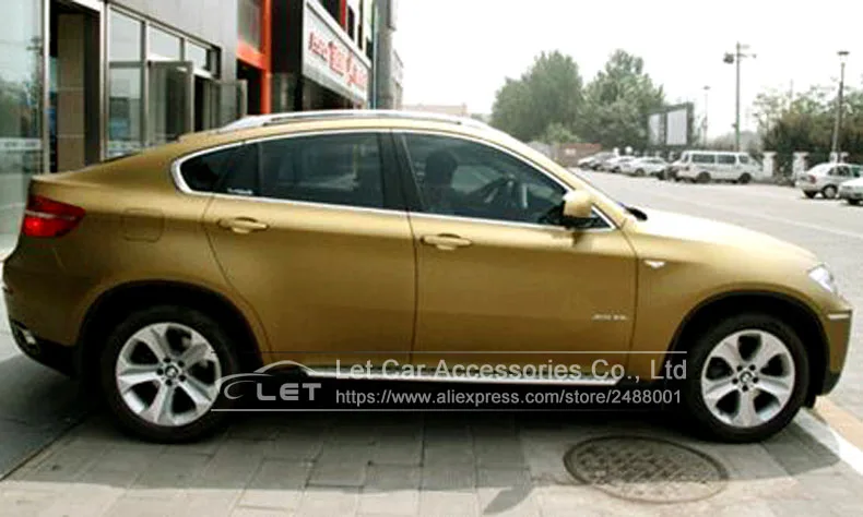 Высококачественный Стайлинг автомобиля матовая Золотая наклейка на корпус