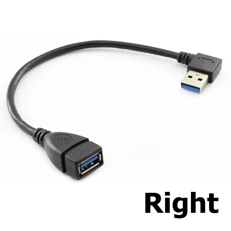 RIGHT 90 градусов USB 3,0 A адаптер «Папа-мама» кабель угол удлинитель быстрая передача влево/вправо/вверх/вниз - Цвет: RIGHT