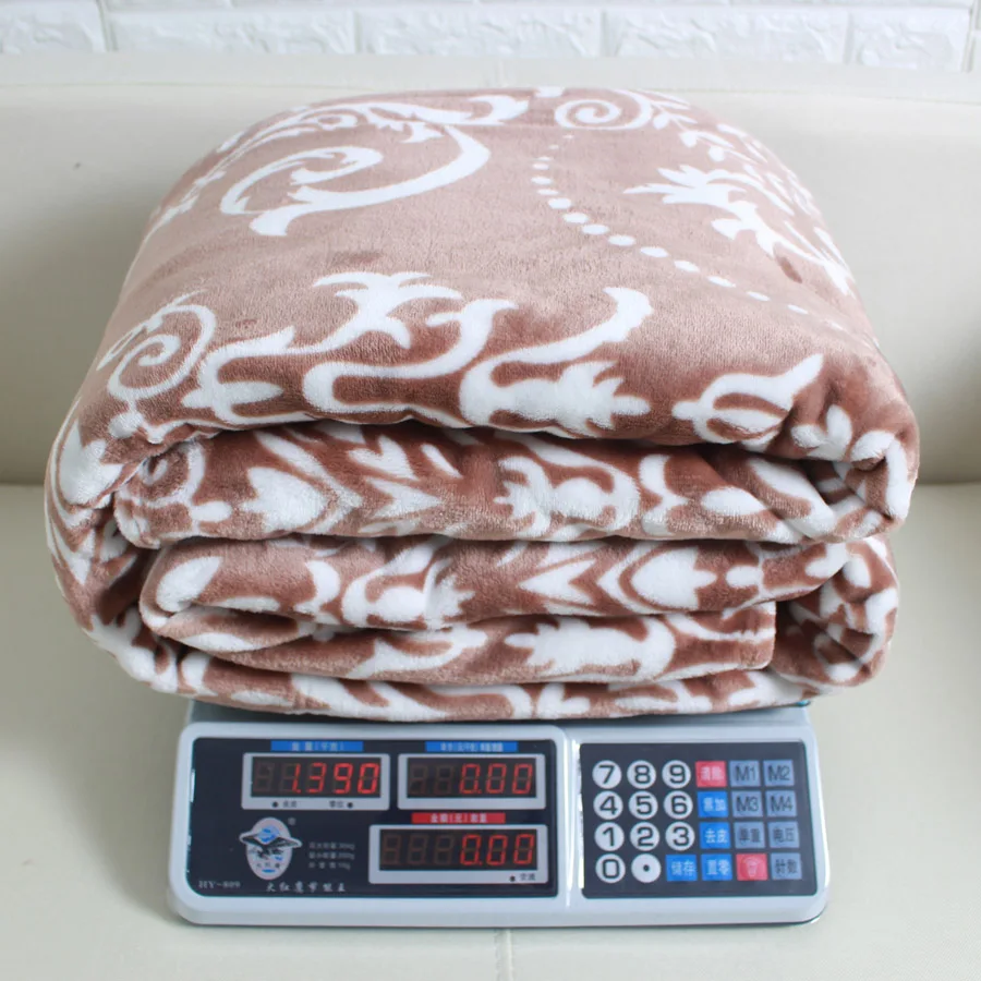 Зимнее одеяло на кровать кофейные цветы мягкие толстые королевские фланелевые