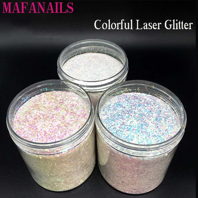 1pcs 0.2,0.4,1mm AB White Laser Nail Art Holographic Glitter Flakes Powder Dust For Gel Polish Shiny Fine Nails Decoration Tip