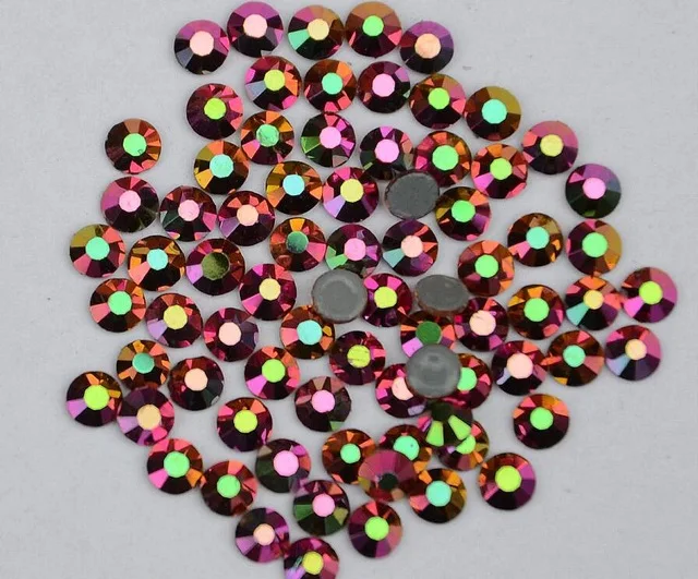 Rainbow Rose Gold Все размеры 40 цветов кристалл AB исправление стразы, Стекло Стразы исправленное железо на Стразы для дизайна ногтей шитье и ткань Decoretion - Цвет: Rainbow Rose Gold