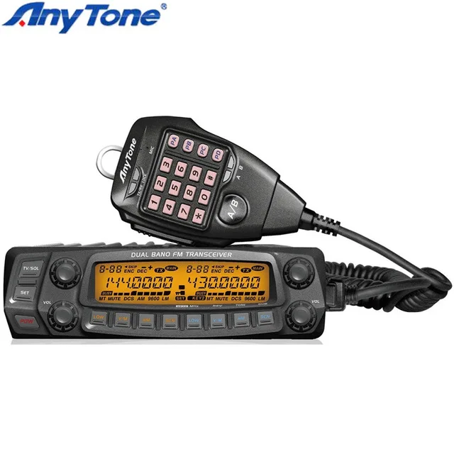 AnyTone AT-5888UV AnyTone AT-5888UV двойной полосное мобильное радио 136-174 МГц и 400-490 МГц двойной дисплей Мобильный приемопередатчик 50 Вт автомобиль радио Любительское радио - Цвет: AnyTone AT-5888UV