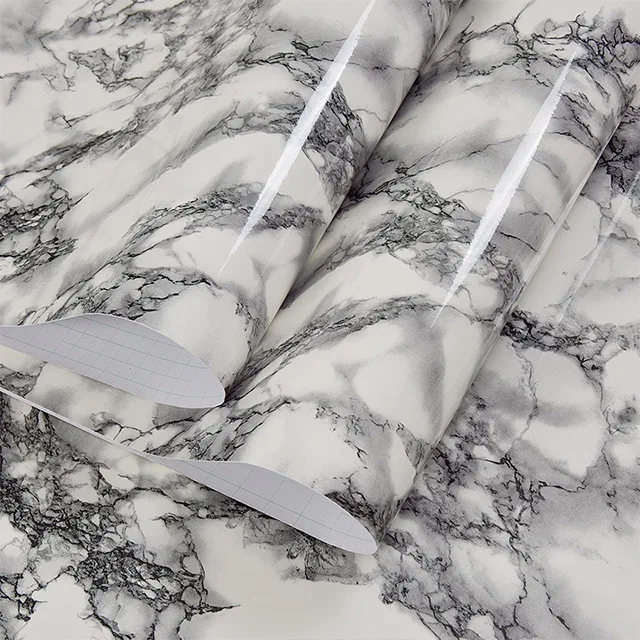 Marble Dark Gray 1 метр водонепроницаемые ПВХ мраморные цветные обои самоклеящиеся современные настенные наклейки для гостиной кухни декор для комнаты пленка - Цвет: Marble Dark Gray