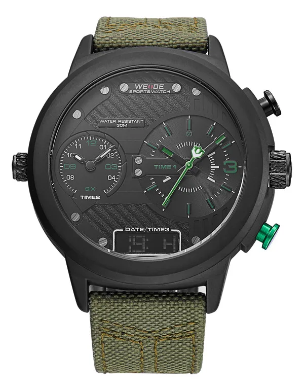 WH6405B-6C WEIDE мужской нейлоновый ремешок браслет наручные часы кварцевый механизм календарь несколько часовых поясов Автоматическая Дата Календарь Relogio Masculino - Цвет: WH6405B-6C