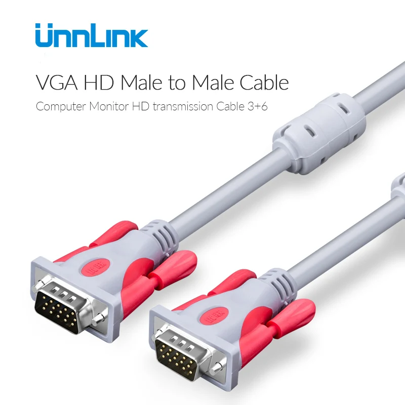 Кабель Unnlink VGA 1 м 5 2 3 поддержка 1080P 60 Гц|vga cable|cable malevga cable male |