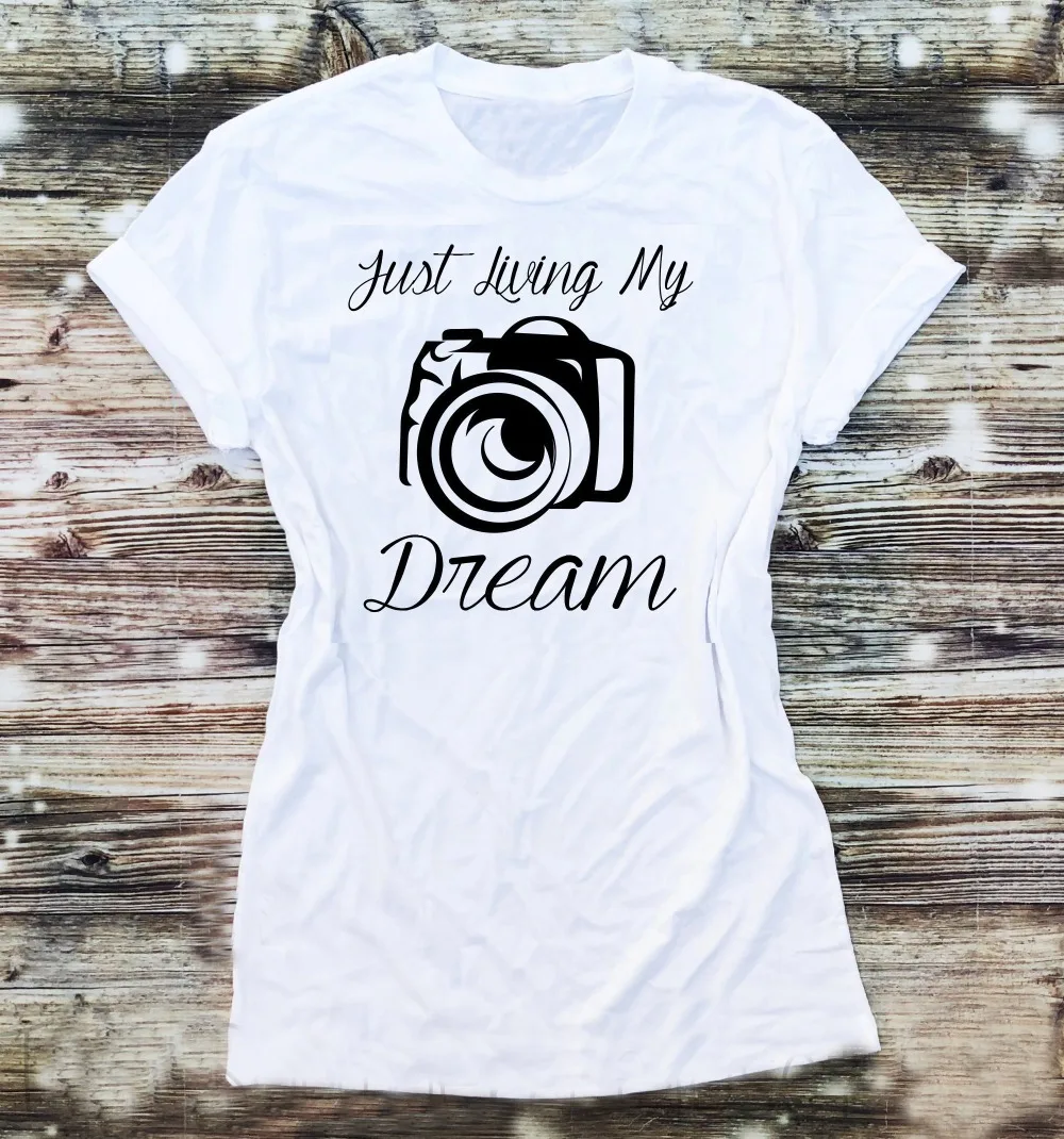 Футболка для фотосъемки Just Life my dream забавная женская футболка с изображением