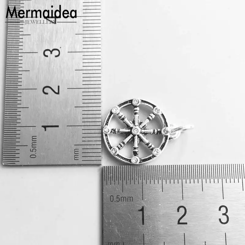 Кулон на колесиках Karma посеребренный этнический подарок для мужчин и женщин