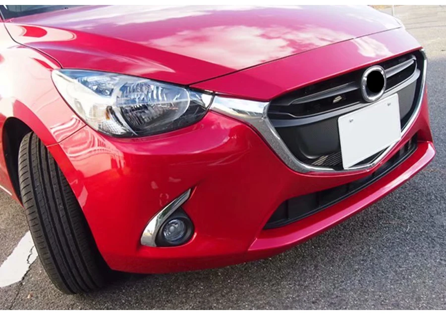 Авто аксессуары для Mazda 2 Demio передние противотуманные фары лампа кольцо+ передних+ ВЕКО для бровей накладка