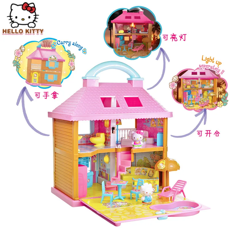 Hello Kitty игрушки для детей Приморский курортный отель дом девочек большой игрушка