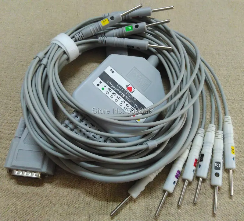 Biocare ECG-101/101 г/300/300 г/1200/9803 Бионет cardiocare 2000,10 К ЭКГ кабель 10 ЭКГ кабель DIN 3.0 на терминал