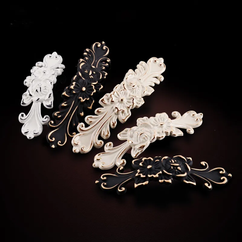 5 шт. мебельный шкаф ручки и классический ящик кухонный дверные Белый Золотой