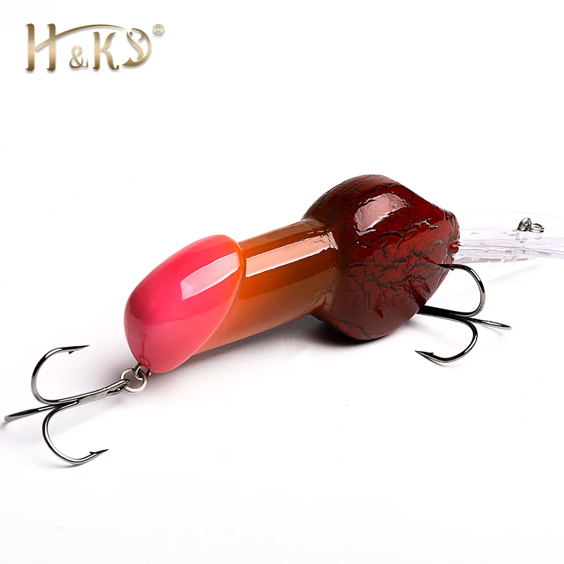 H&ampK New Model Fishing Lure Minnow 85mm/27g Penis Swim Funny Rattle Crankbait Spinner Bass With Hook Tool HK042 | Спорт и