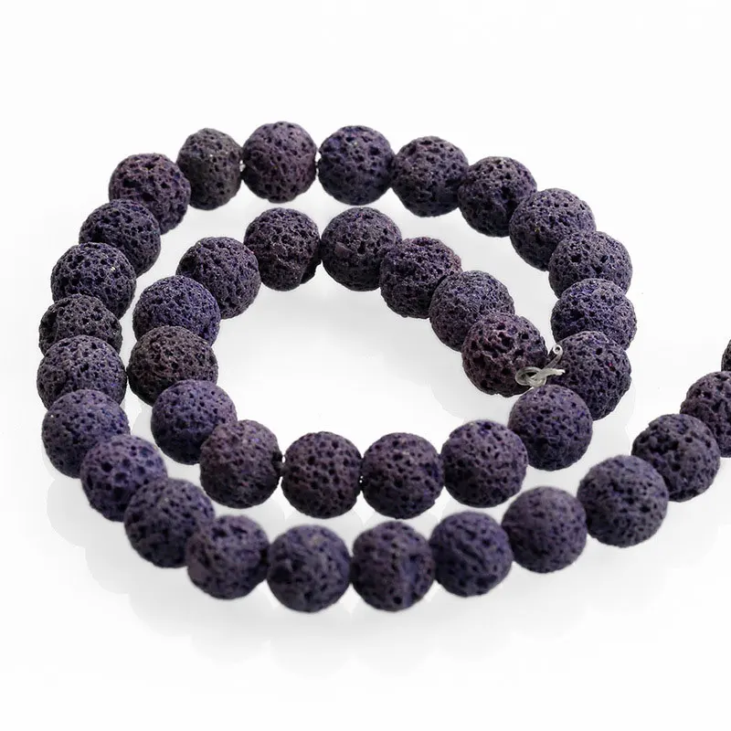 6-16mm Natural Round Light Purple Lava Rock Stone Beads For Jewelry Making Bracelets 15'' Needlework DIY Trinket | Украшения и
