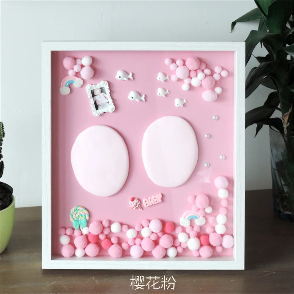 Taoqueen новорожденный подарок красочные DIY шерстяной шар руки ноги фоторамка - Цвет: 2