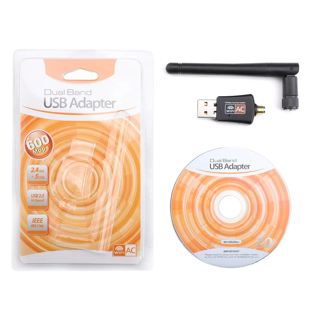 600 Мбит/с антенна USB Wifi приемник ключа двухдиапазонный 2 4 ГГц 5 8 wifi адаптер 802.11ac Wi Fi