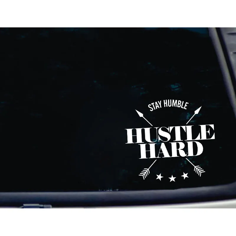 QYPF 16 см * 14 7 оставайтесь скромным HUSTLE HARD Kanji модный виниловый автомобильный
