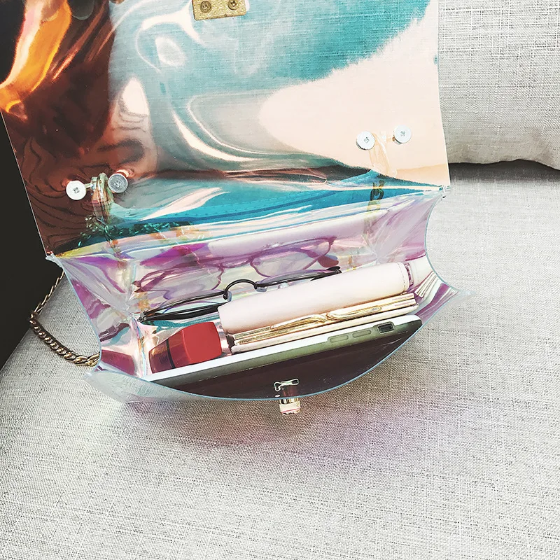 women messenger bags PVC Transparent handbag ladies Purse Shoulder Bag crossbody laser summer candy jelly 5N2244 | Багаж и сумки