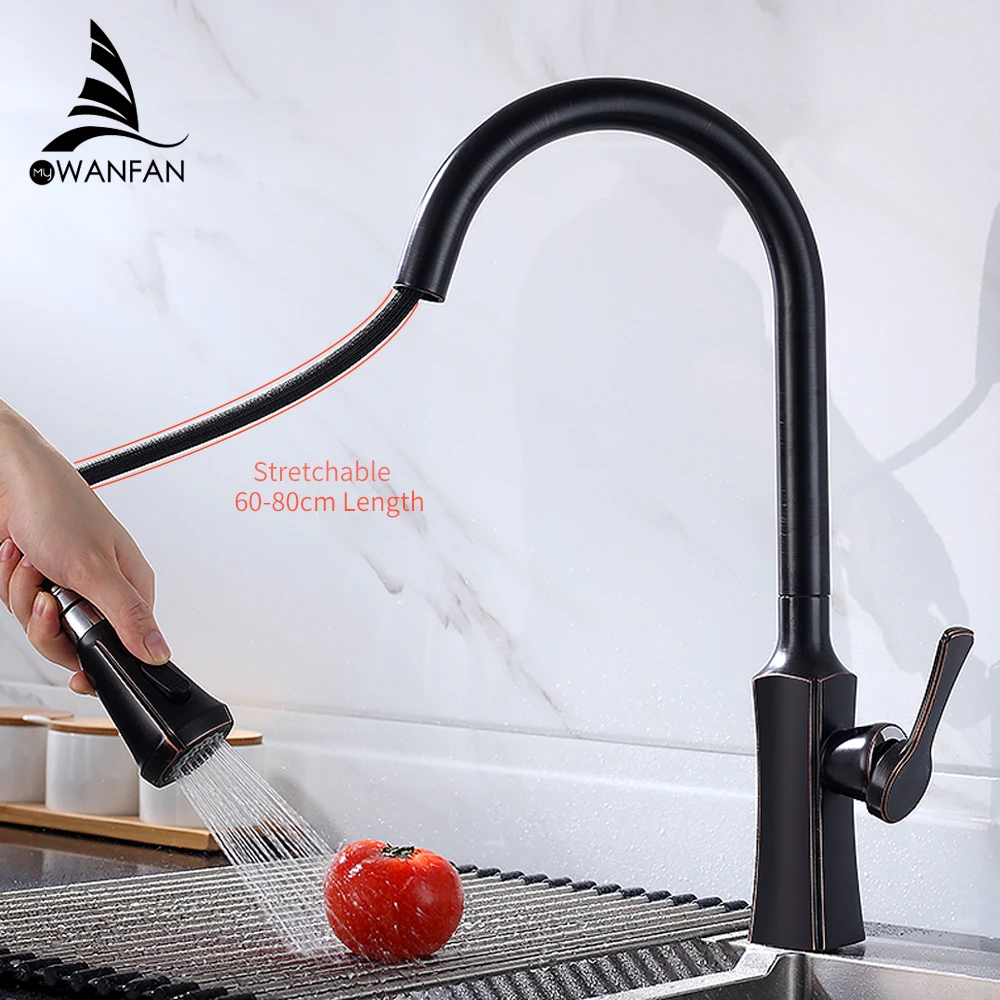 

Смеситель для кухни ORB, выдвижной кухонный кран с одной ручкой и одним отверстием, поворотный на 360 градусов, смеситель для воды 866388