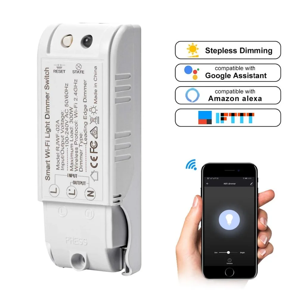 Timethinker 2 шт. DIY диммер, переключатель Smart Interrupter WiFi переключатель лампы для Alexa Google Home IFTTT APP/голосовое дистанционное управление