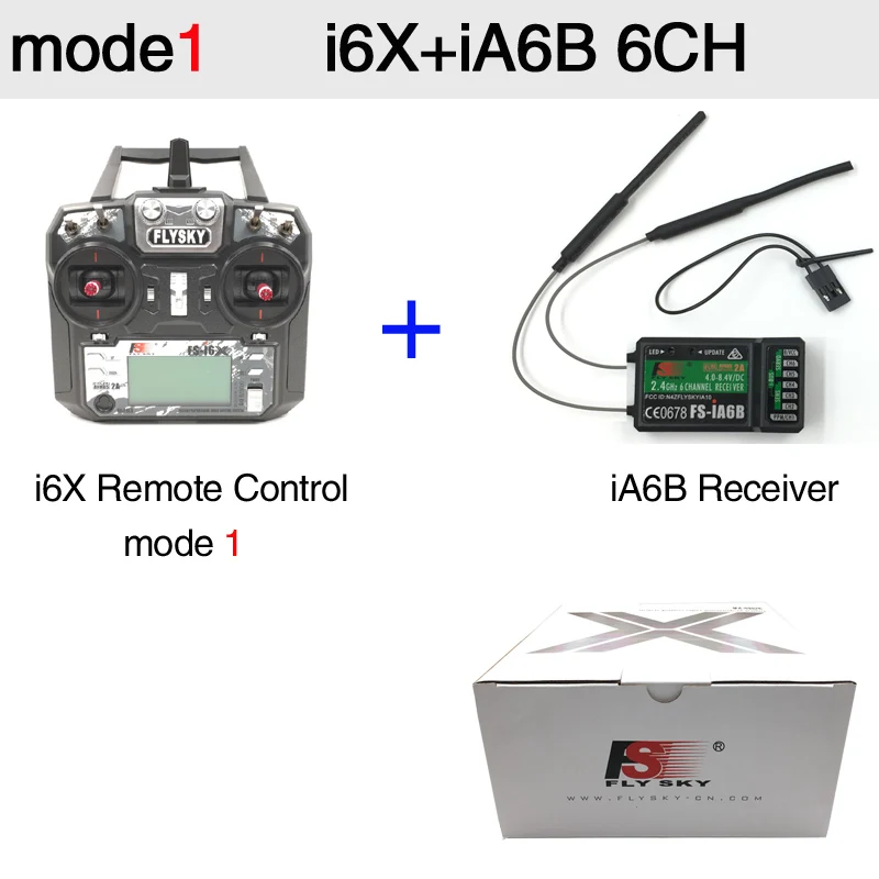 mode1 i6X iA6B 6CH Flysky FS-i6X FS I6X 10CH 2,4G Радиоуправляемый контроллер передатчика с iA10B iA6B A8S X6B приемником для радиоуправляемого вертолета многороторного дрона - Цвет: mode1 i6X iA6B 6CH