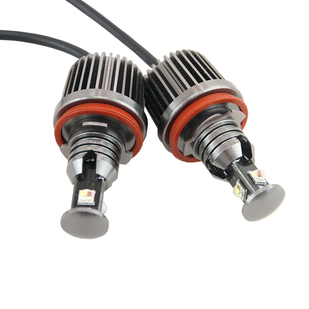 Кольцевые светодиодные фары с ангельскими глазами 2x чипы Cree H8 36 Вт Wi-Fi RGB для BMW E60