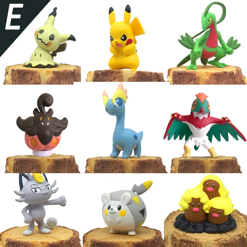 Оригинальный аниме Meowth Hawlucha Mimikyu 4 см фигурки героев мультфильмов Коллекционная