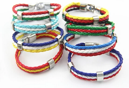 Скидка 50% унисекс национальный флаг искусственный Французский браслет для