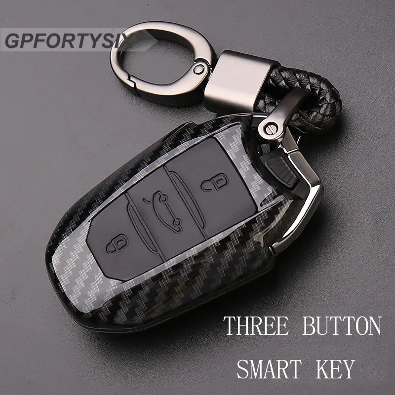 ABS Силиконовый чехол для ключей автомобиля из углеродного волокна Peugeot 301 308 408 508