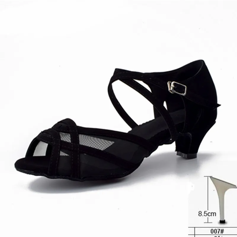 black 85mm heel Черный Женская Обувь для бальных танцев леди костюмы для латиноамериканских танцев Танцы обувь на низком каблуке 4,5 см 5 см 6 см мягкая подошва Танго танцы вальса; - Цвет: black 85mm heel