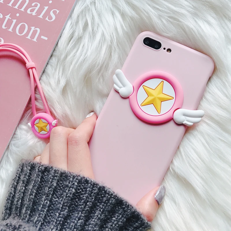 Для iPhone7 7 PLus розовый Сейлор Мун чехлы для телефонов милый чехол девушек мягкий