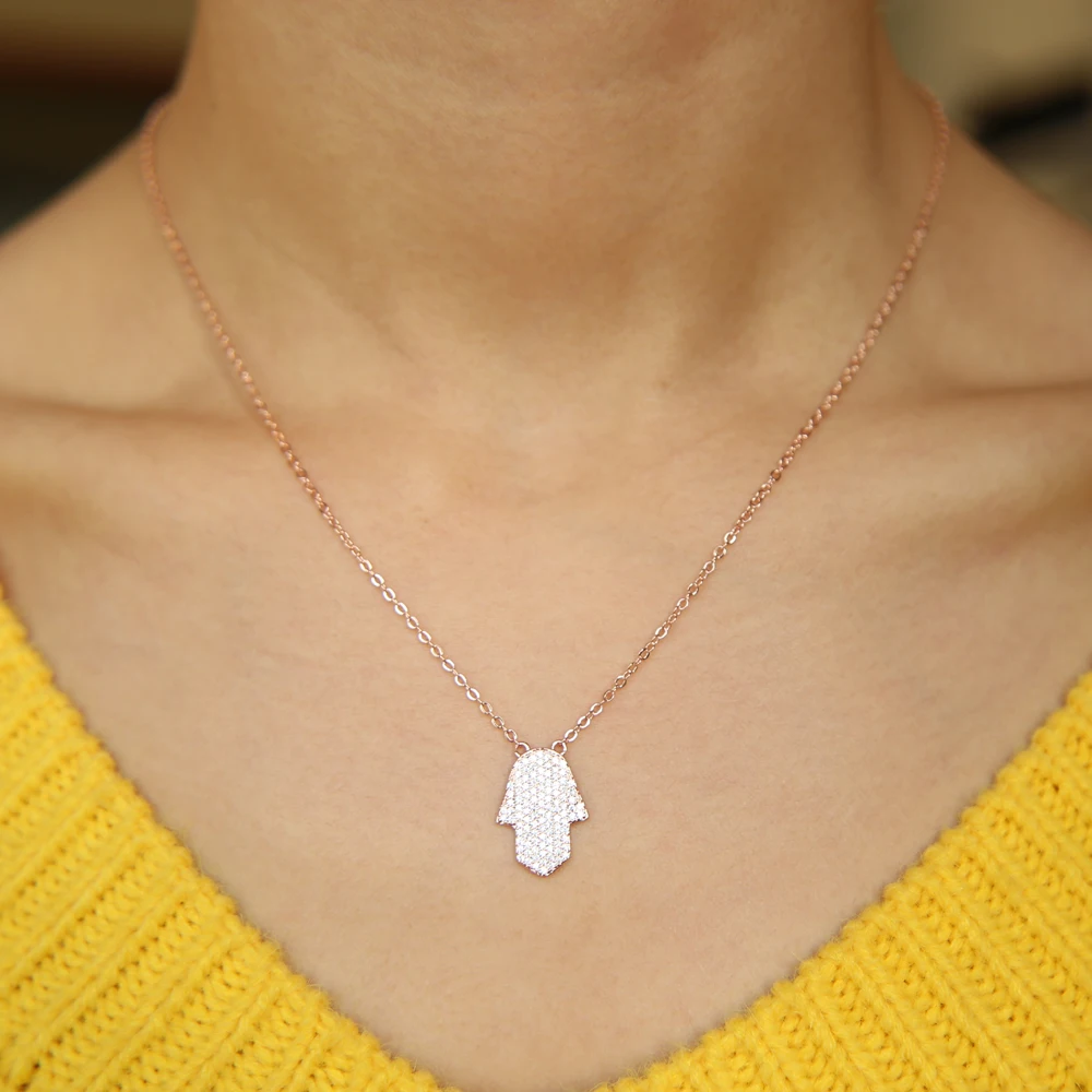 Женское золотое ожерелье fatima's hand Золотое микро ожерелье|fashion necklace|necklace fashionnecklace