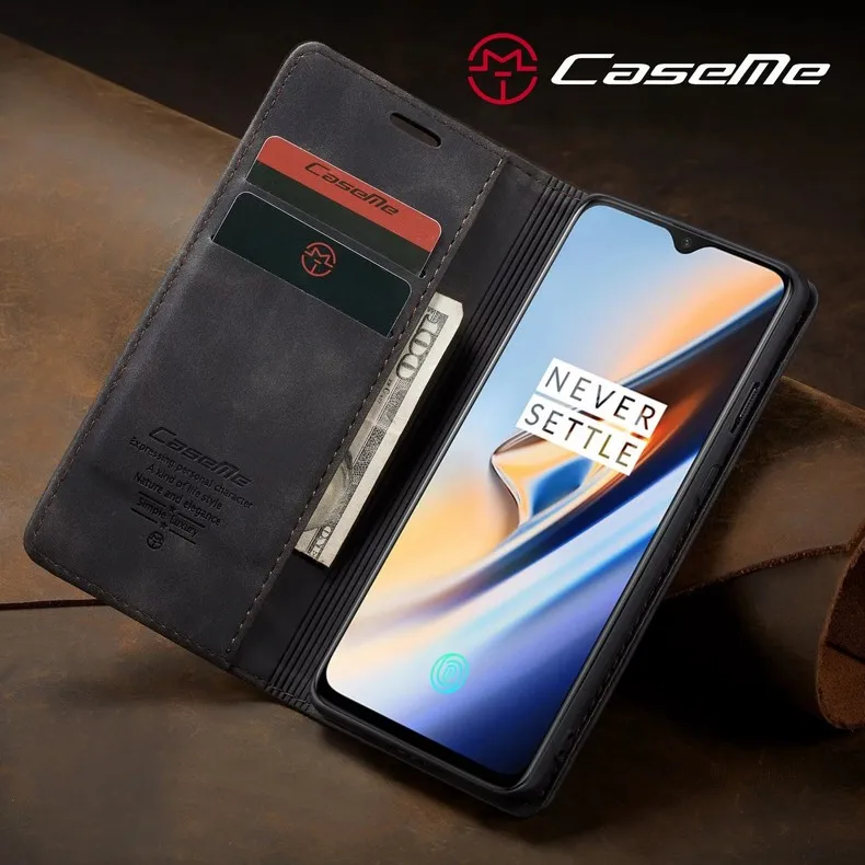 Ретро Магнитный чехол для Oneplus 7 Pro кожаный кошелек чехол с карманом для карт 360 Полный корпус защитный для One plus 7 флип-чехол