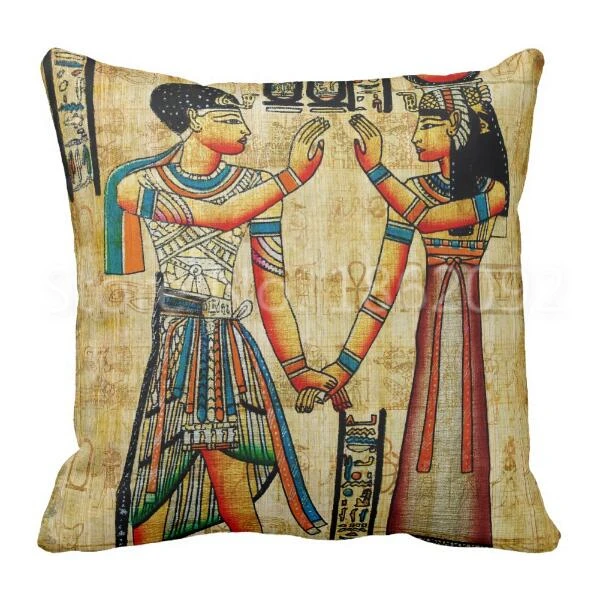 Ethnic Egyptian Egypt God Gold Papyrus Decorative Throw Pillow Case Cushion Cover Aged Antique Arabian Cushions Covers Decor 18