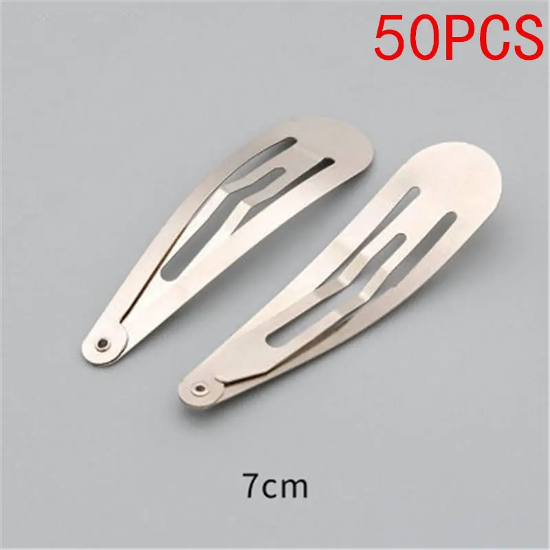 50pcs 7cm 50 шт./лот Серебряный тон оснастку Заколки для волос 5/6/7/8 см Ремесло Лук ручной работы DIY аксессуары для волос для Для женщин девушки заколка для волос - Цвет: 50pcs 7cm