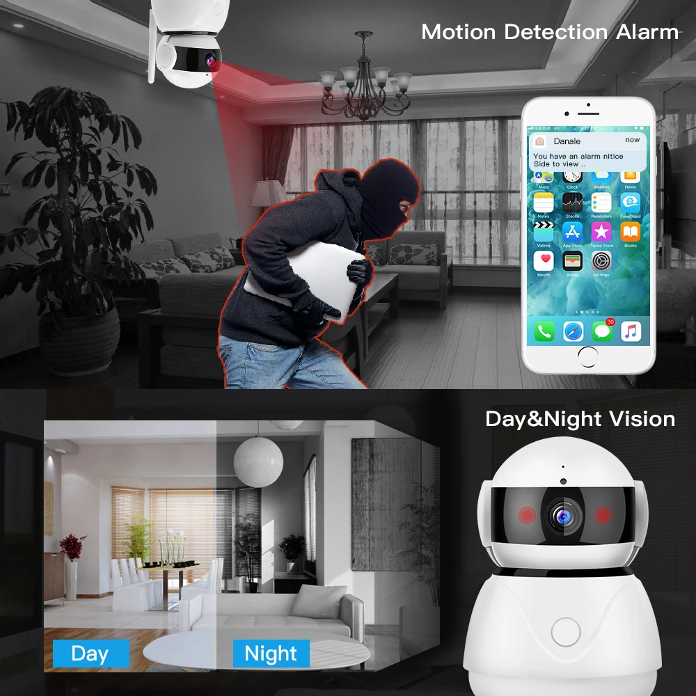 LOOSAFE Камера наблюдения домашней безопасности IP Wi Fi Беспроводной 2MP P2P ИК Cloud Storage
