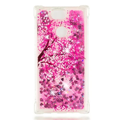 Блестящий Мягкий силиконовый чехол из ТПУ для sony Xperia XA1 XA2 XZ1 XZ2 Compact L2 XZ Premium Liquid Quicksand чехол s - Цвет: Cherry