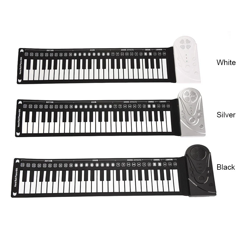 

Hot Selling Portable Flexible Digital Keyboard Piano 49 Keys Tones Rhythms Electronic Roll Up Piano Toys