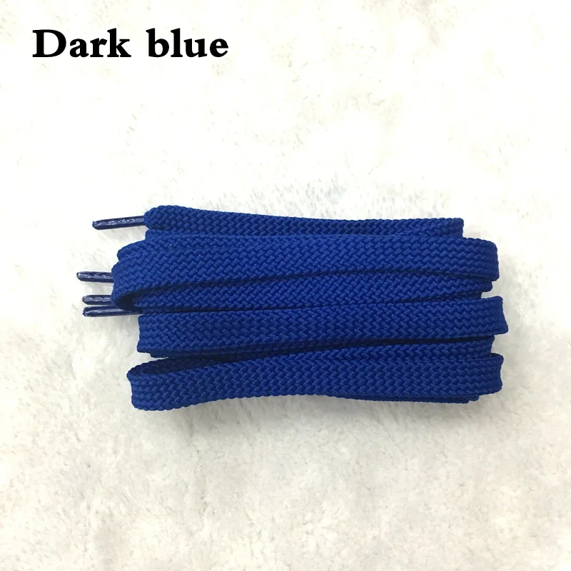 Dark blue 1 пара классических двойных плоских шнурков сплошной цвет полые плетеные кроссовки шнурки для мужчин и женщин шнурки 26 цветов SB1 - Цвет: Dark blue